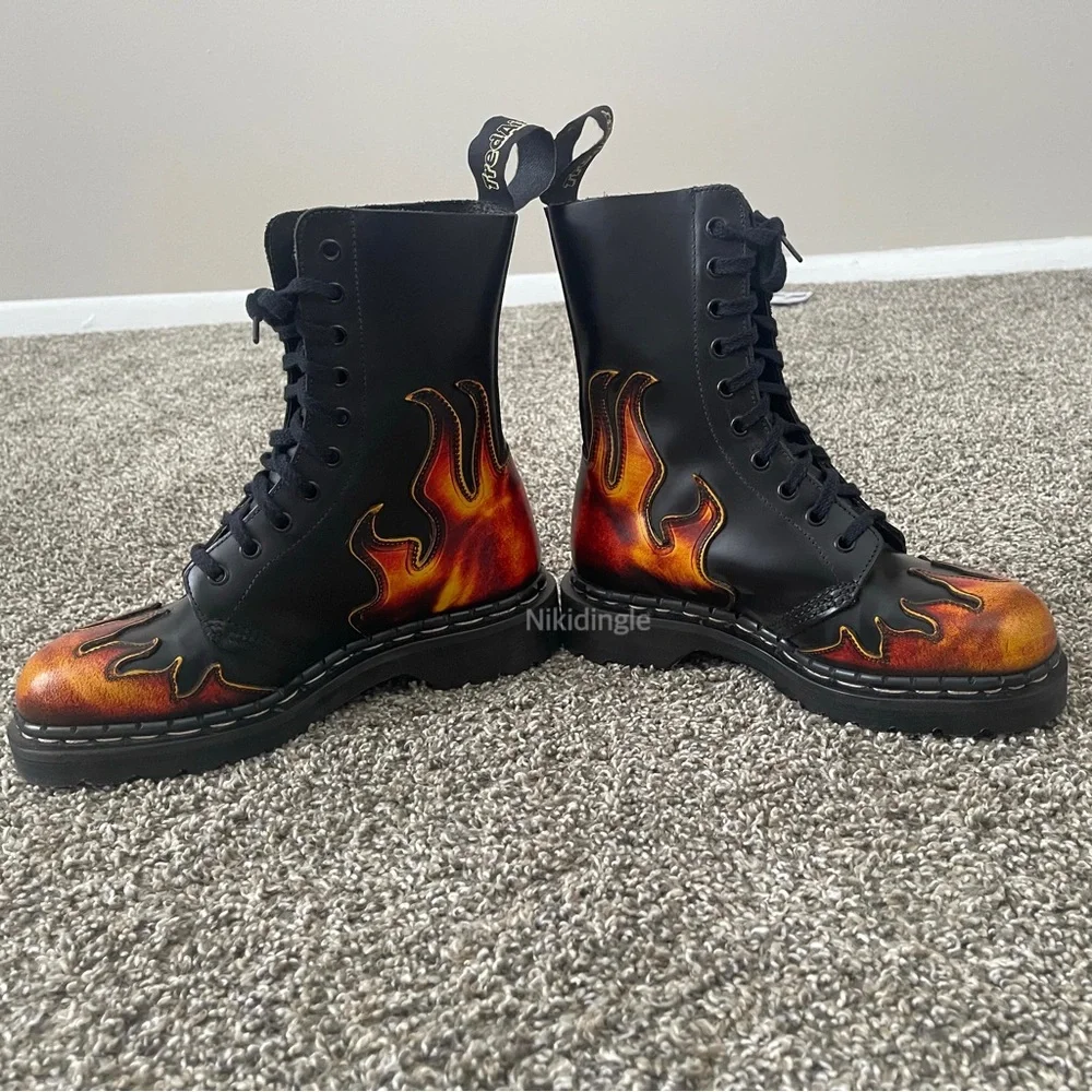 NEW Tredair Made in England Flame Fire Combat Boots 90s UK 5 US 7 MIE Vintage - Picture 7 of 13